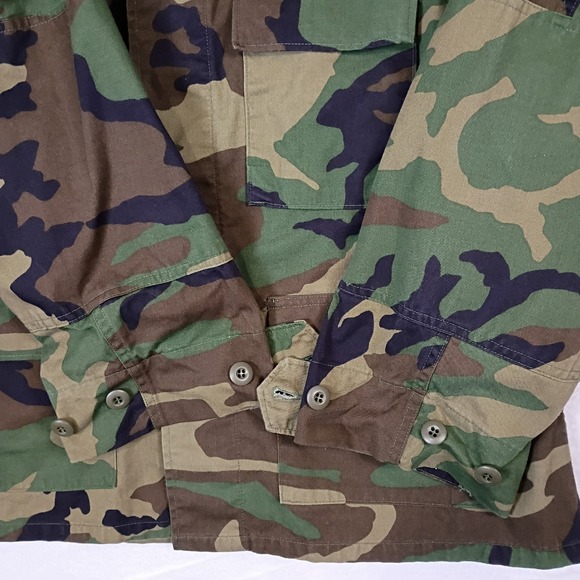 US Military BDU Combat Coat Woodland Camo Large X Short Mens Field Jacket - Picture 8 of 9